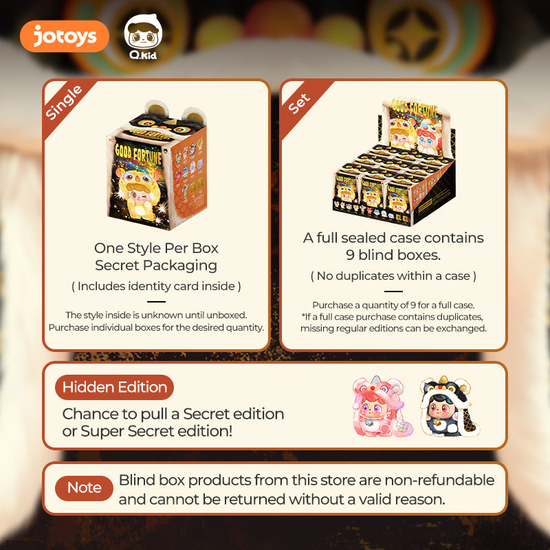 Q.Kid Good Fortune Series PVC Plush Blind Box - Jotoys Official Website