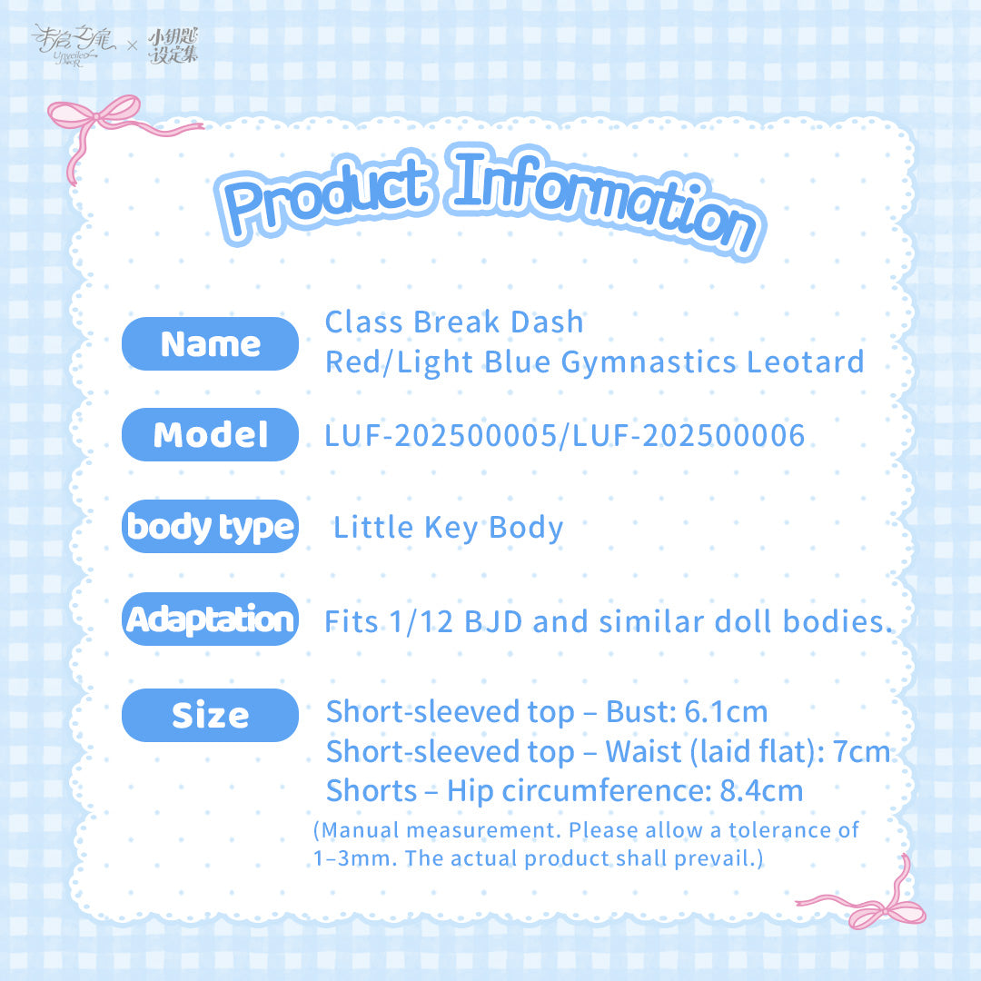 Class Break Dash Red/Light Blue Gymnastics Leotard